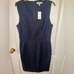 NWT—BANANA REPUBLIC Sleeveless V-Neck Dress, Navy, 14, Hidden Zip—Closet Staple!